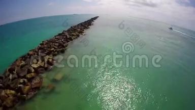 4k空中视频迈阿密海滩码头
